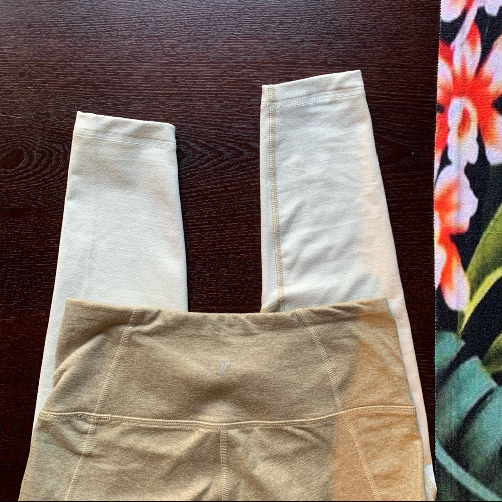 BOGO like New Old Navy ACTIVE cozecore Oatmeal two-tone color block Yoga Pants - Picture 4 of 7